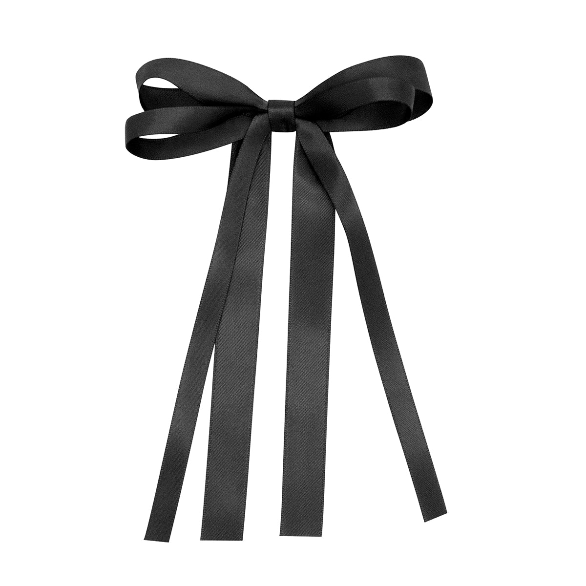 Black Mini Satin Double-Loop Streamer Bow by Wee Ones