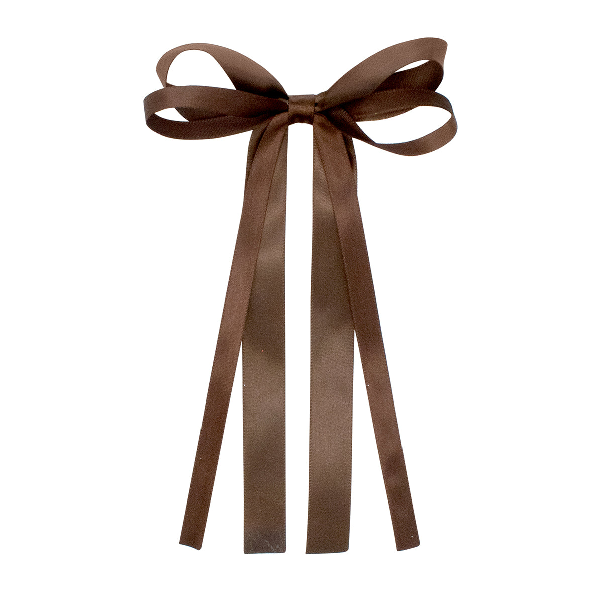 Brown Mini Satin Double-Loop Streamer Bow by Wee Ones