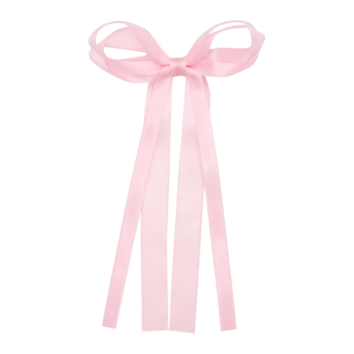 Light Pink Mini Satin Double-Loop Streamer Bow by Wee Ones