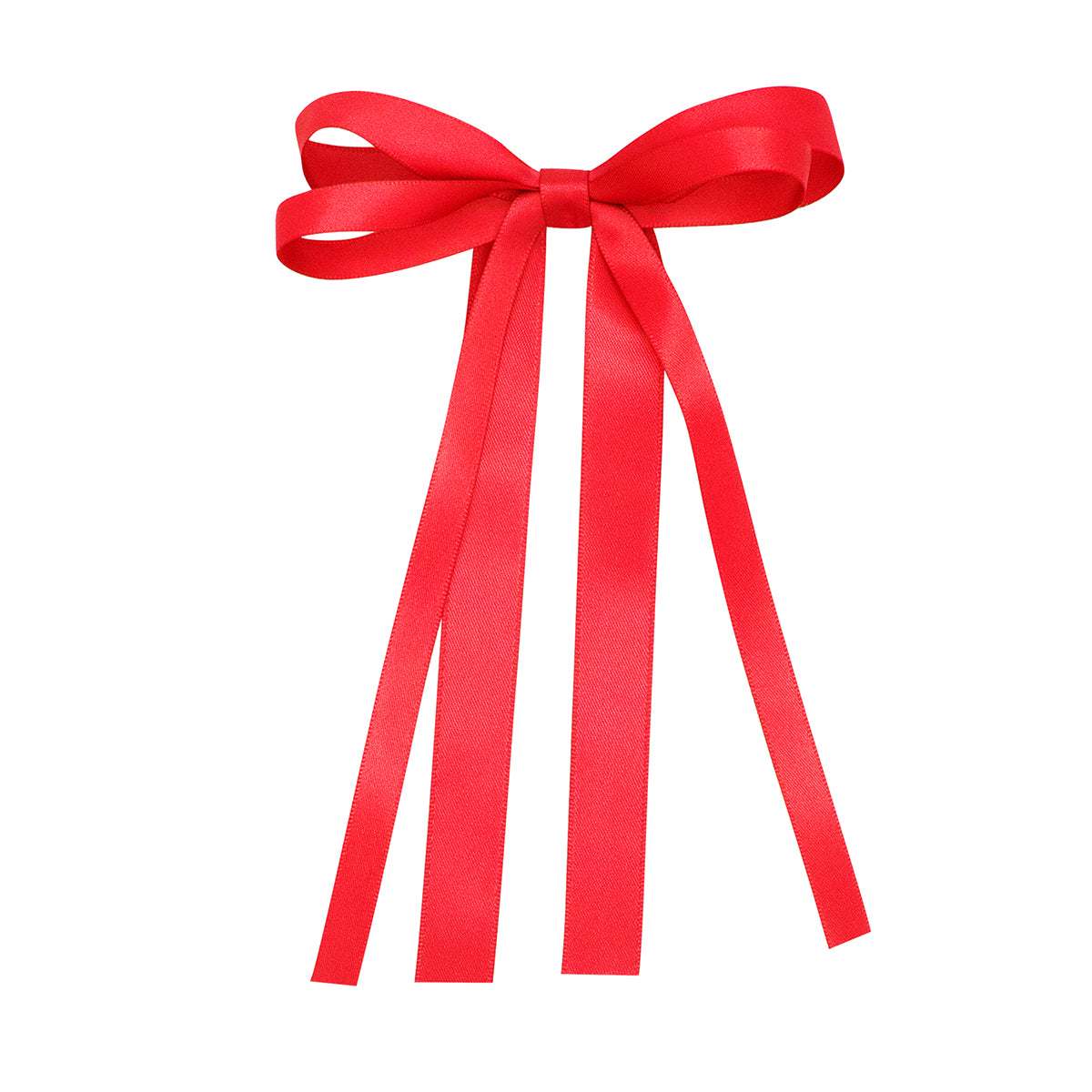 Red Mini Satin Double-Loop Streamer Bow by Wee Ones