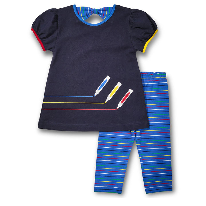 School Markers Knit Pants Set by Florence Eiseman