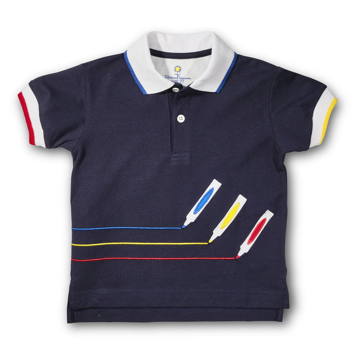 School Markers Knit Polo by Florence Eiseman