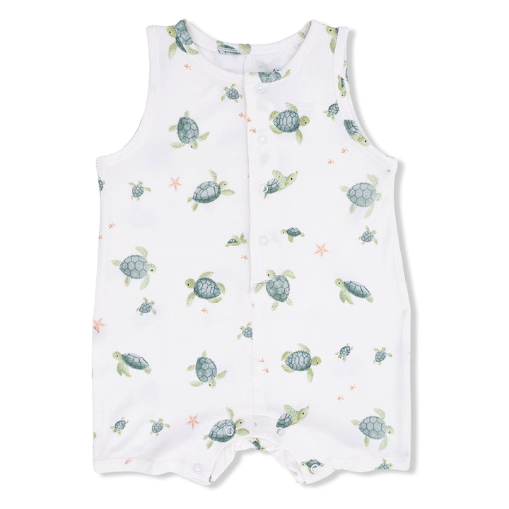 Sea Turtles Sleeveless Shortie Romper by Angel Dear