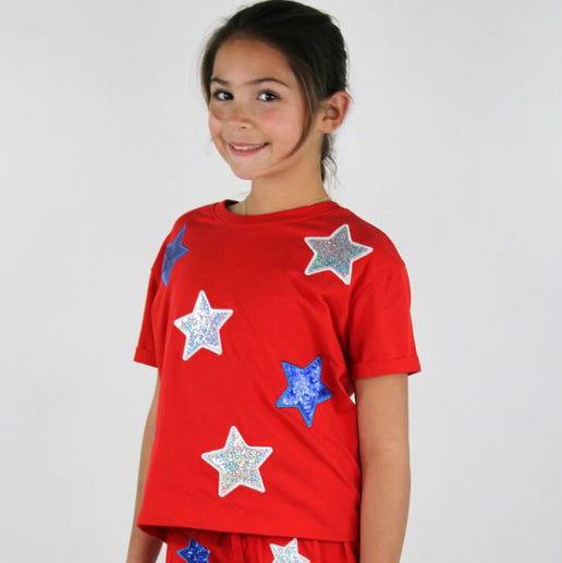Stars Sequins Shirt by Paper Flower