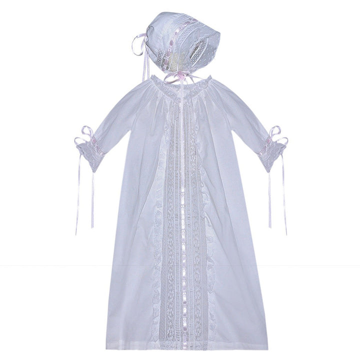 Shiloh Pink Trimmed Daygown with Hat by Baby Sen