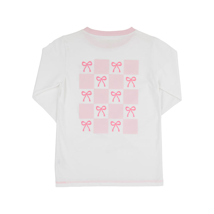 Pink Bows Checkerboard Sir Proper's Tee by The Beaufort Bonnet Company