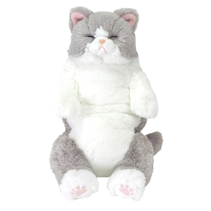 Sleeping Gray & White Lap Cat (Medium Size) by Sunlemon