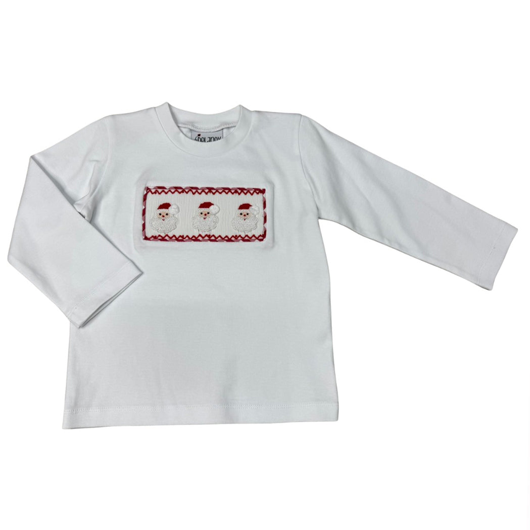 Smocked Santas Shirt by Delaney