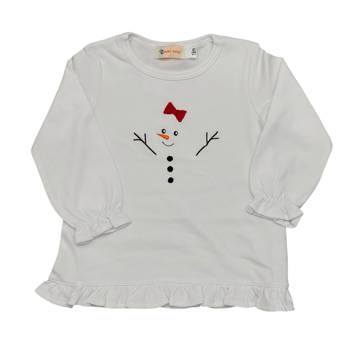 Snowman Ruffle Top by Luigi