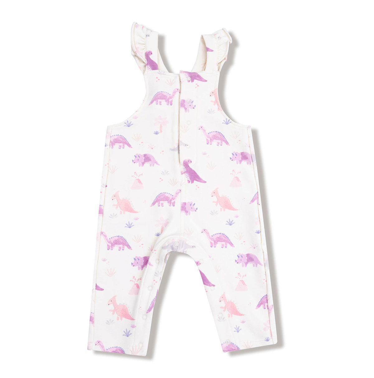 Soft Dinos Purple French Terry Overall by Angel Dear