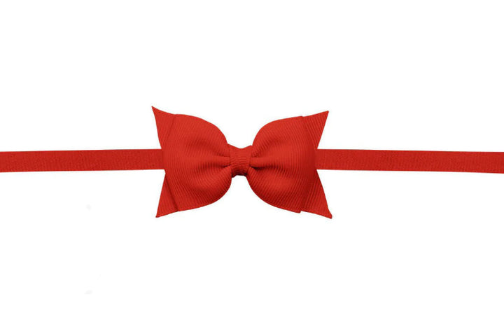 Beyond Creations Red Sophia Flat Pantyhose Headband with 2.5-inch Dainty Bow