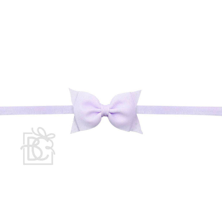 Powder Orchid Sophia Flat Pantyhose Headband with 2.5-inch Dainty Bow by Beyond Creations