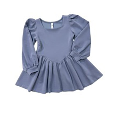 Blue Square-Neck Dress by ML Kids