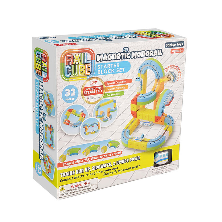 Magnetic Monorail 32-Piece Starter Set by Rail Cube