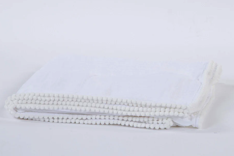 Soft Idea Swaddle Blanket with Pom Pom Edge (3 Colors)
