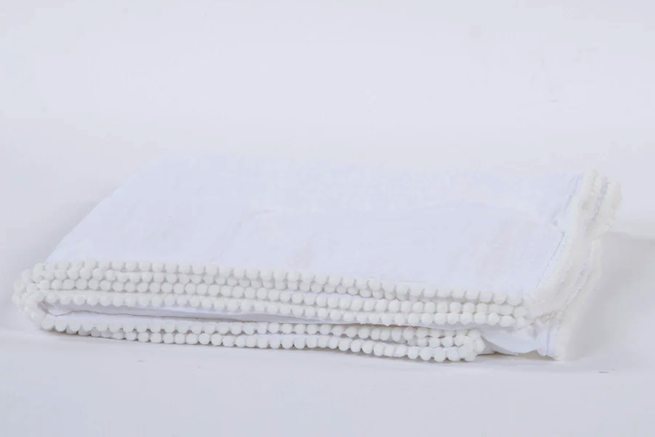 Soft Idea Swaddle Blanket with Pom Pom Edge (3 Colors)