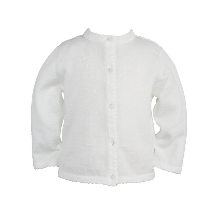 White Scallop-Edge Sweater by Petit Ami