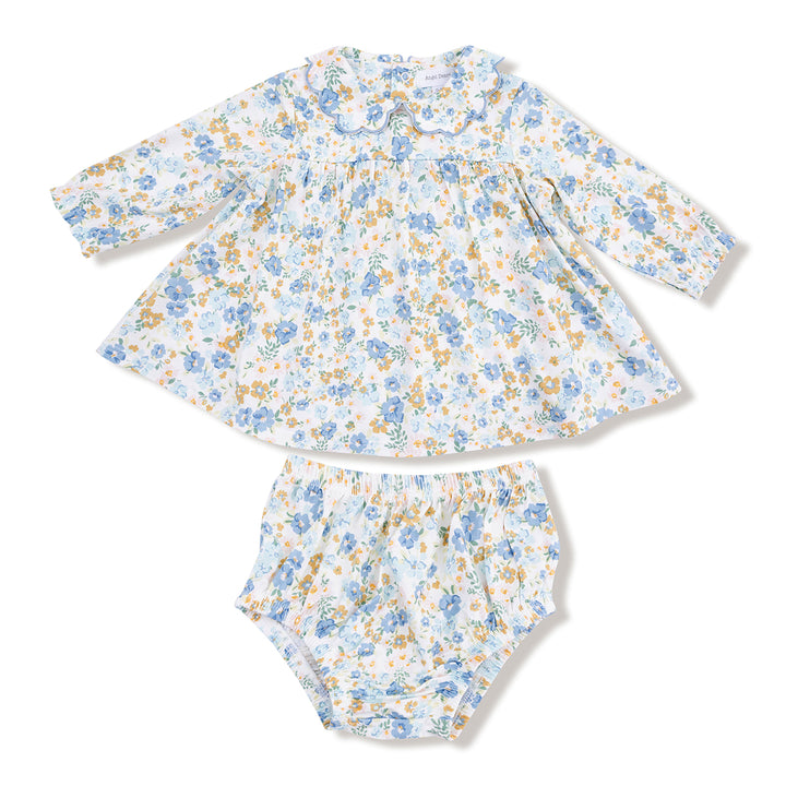 Sweet Rose Calico Long-Sleeve Dress and Bloomer Set by Angel Dear