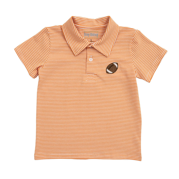 Orange Football Polo by Itsy Bitsy