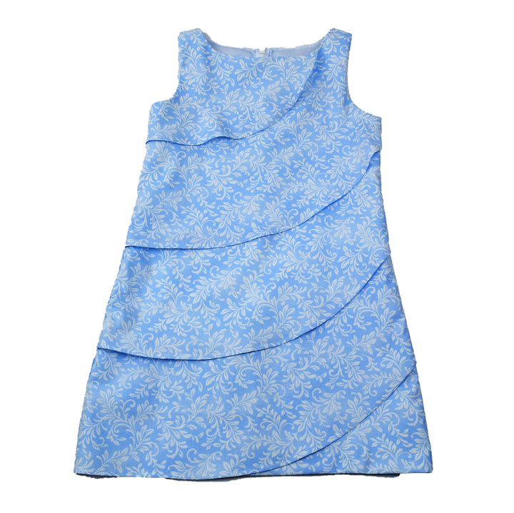 Maggie Breen Tiered Dress - Blue / White Print