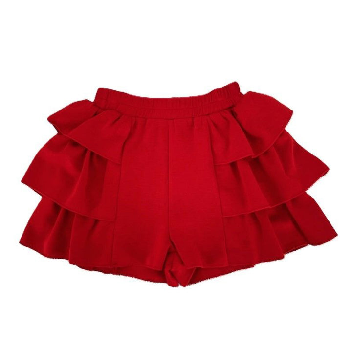 Red Tiered Shorts by ML Kids