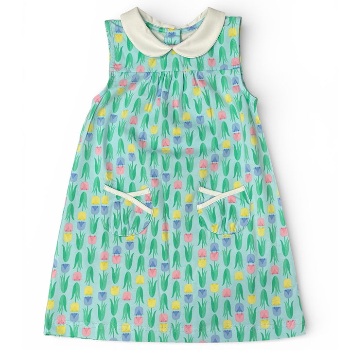 Tulip Print Knit Pocket Dress by Florence Eiseman