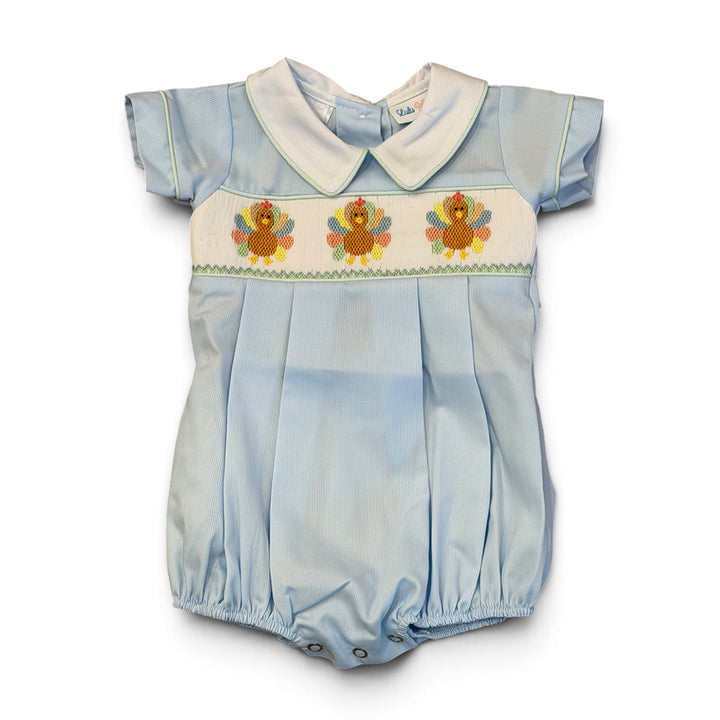 Turkeys Smocked Boy Bubble by LuLu BeBe