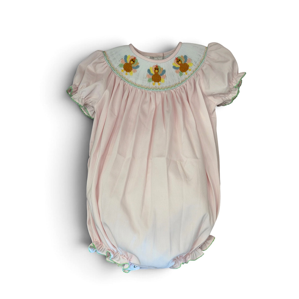 Turkeys Smocked Bishop Bubble by LuLu BeBe