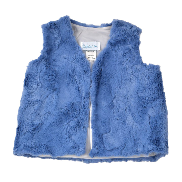 Tuscany Blue Fur Vest by Funtasia