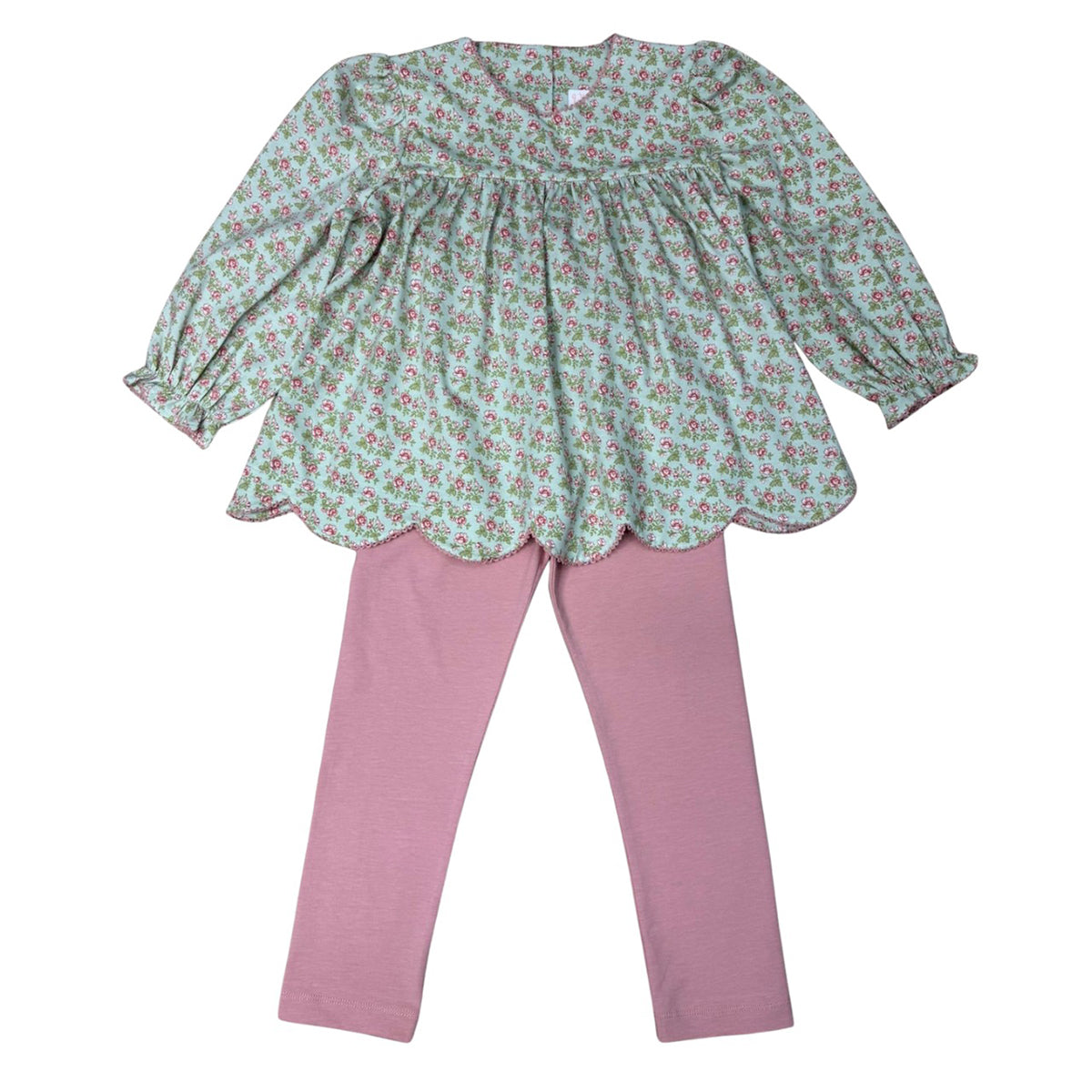 Vintage Floral Scalloped Pant Set by Whimsy Bay Kids