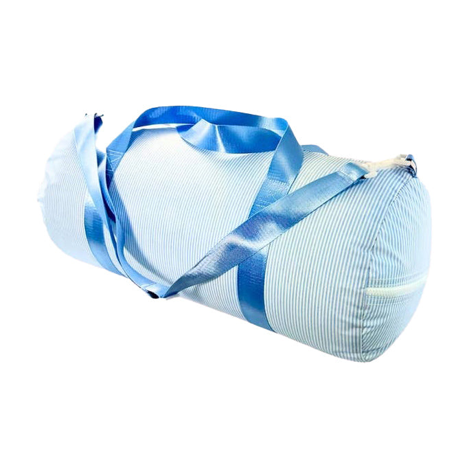 Baby Blue Stripe GLOSSY Weekend Duffel by Mint Sweet Little Things