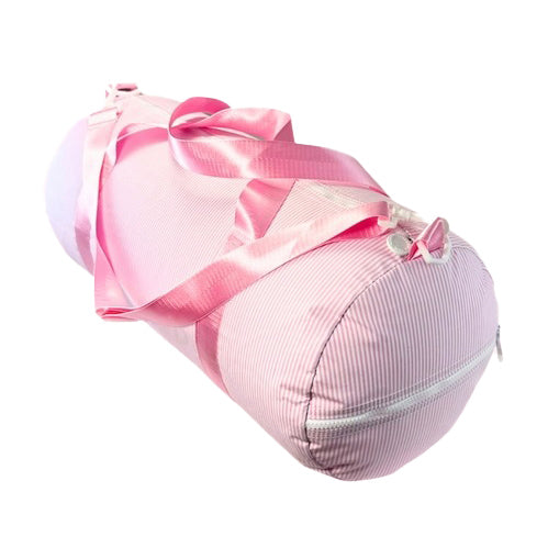 Pink Stripe GLOSSY Weekend Duffel by Mint Sweet Little Things