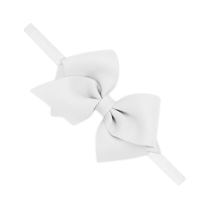 White Extra Small Grosgrain Bow on Nylon Band by Wee Ones