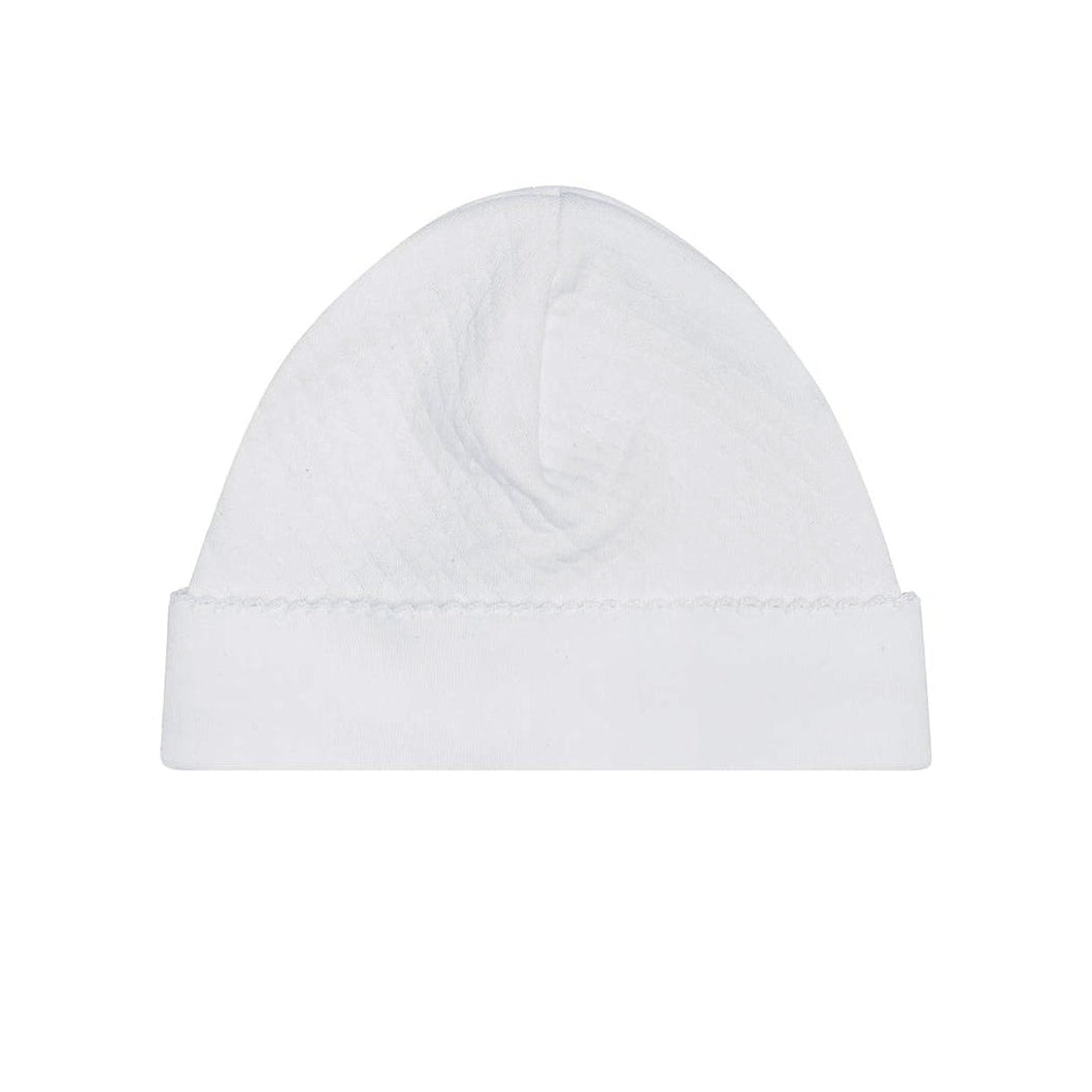 White Picot Trim Milano Baby Hat by Nellapima