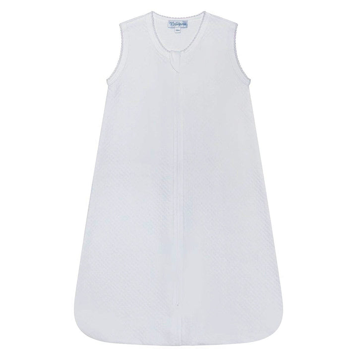 White Picot Trim Milano Quilted Baby Sack by Nellapima