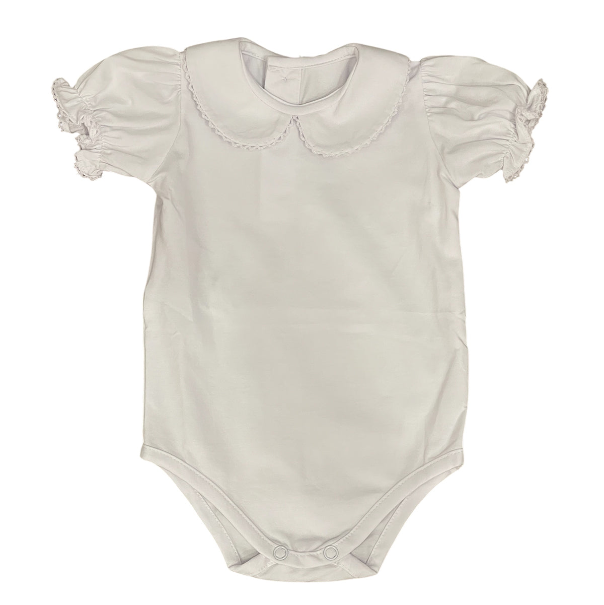 White Girl Onesie with Picot Trim by Baby Sen