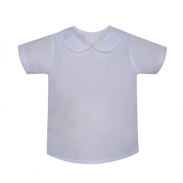 White Piped Boy's Short-Sleeve Shirt by Remember Nguyen