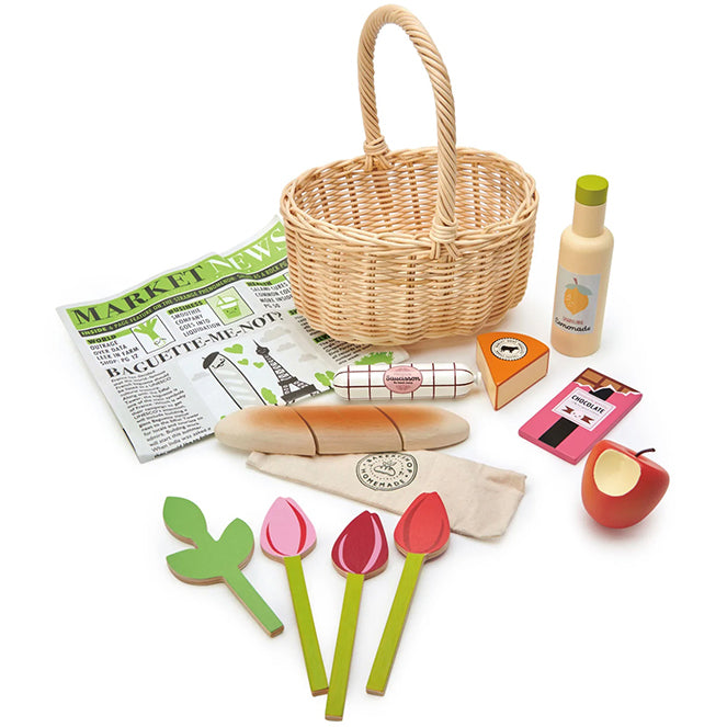Tender Leaf Toys Wicker Shopping Basket