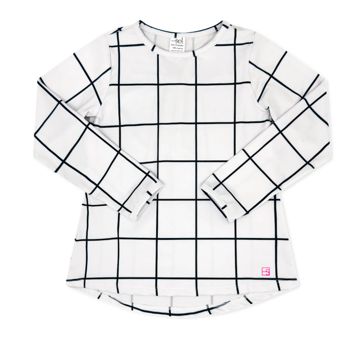 Navy Windowpane Long Sleeve by Set Fashions