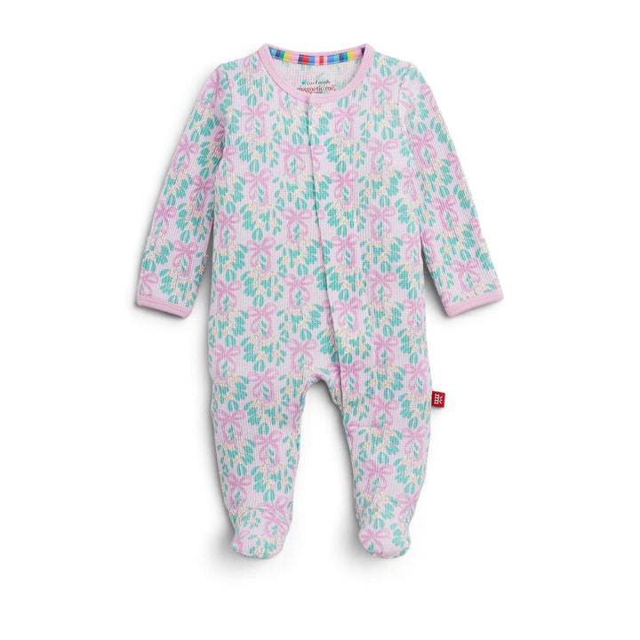 Mistle Bow Waffle Footie by Magnetic Me