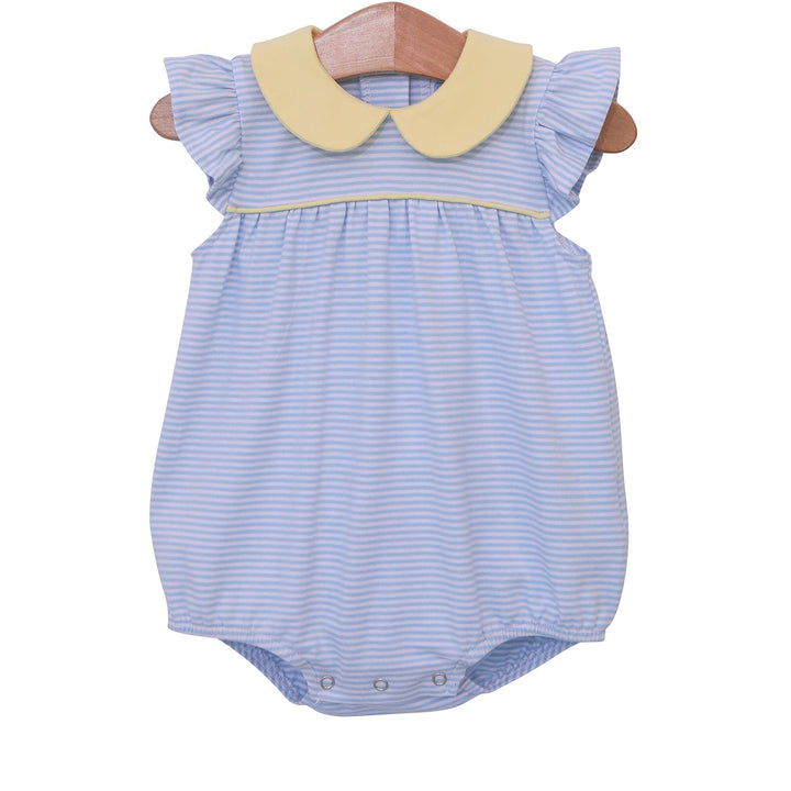 Trotter Street Genevieve Bubble - Blue Stripes with Yellow Trim