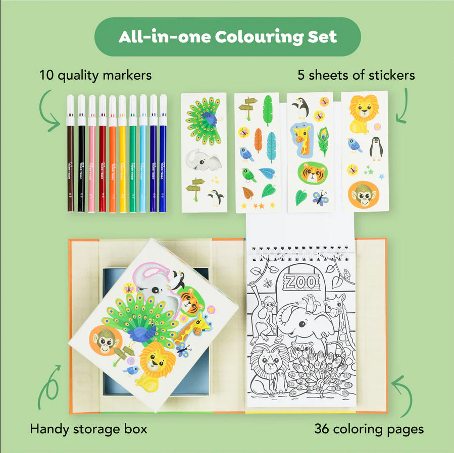 Zoo Coloring Set by Tiger Tribe