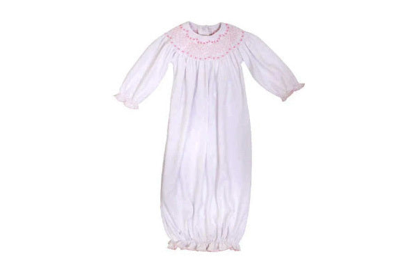 Pink Sweetly Smocked Greeting Gown by The Beaufort Bonnet Company