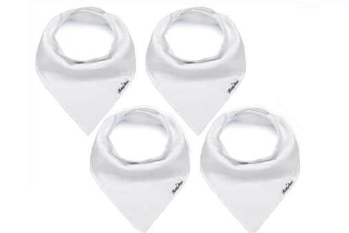 White Bandana Bibs 4-Pack by Copper Pearl