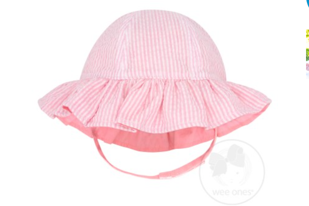 Wee Ones Ruffle Brim Sun Hat - Pink