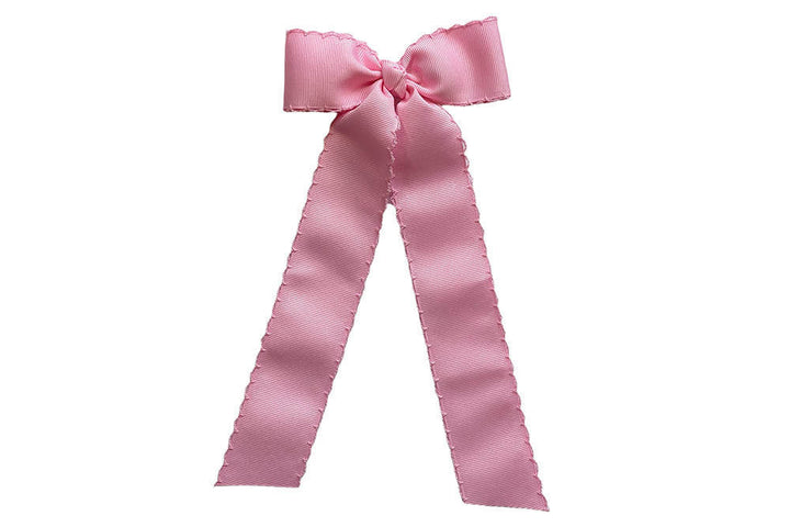 Wee Ones Bow - Pearl Pink Moonstitch w/ Streamer Tails (2 sizes)