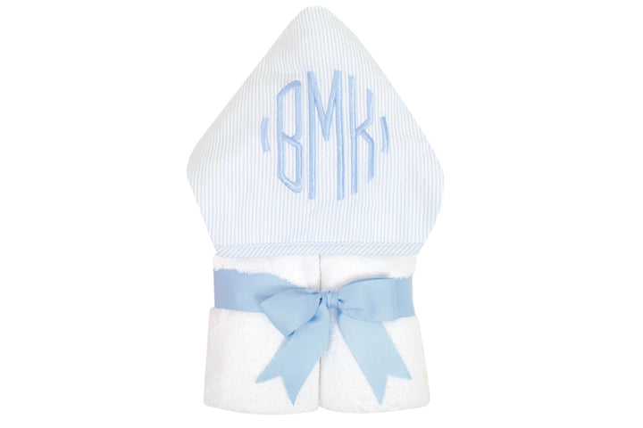 Blue Seersucker Everykid Hooded Towel by 3 Marthas