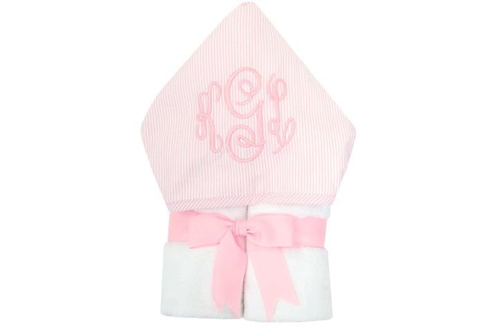 Pink Seersucker Everykid Hooded Towel by 3 Marthas