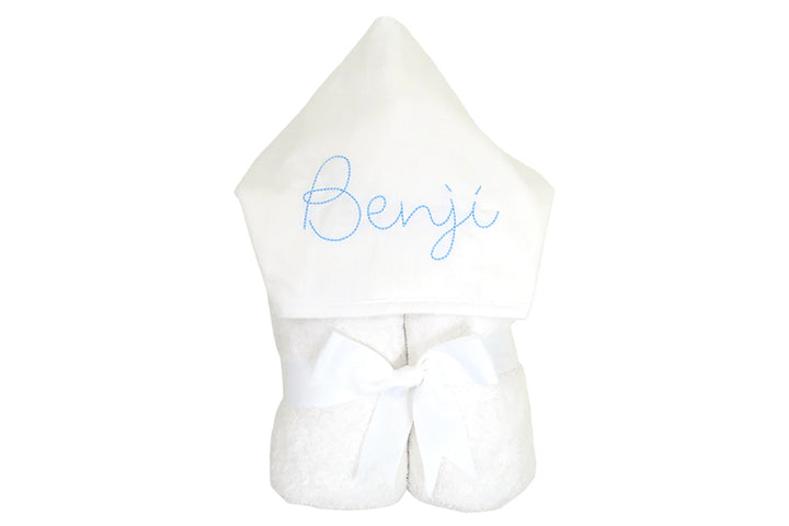 White Seersucker Everykid Hooded Towel by 3 Marthas