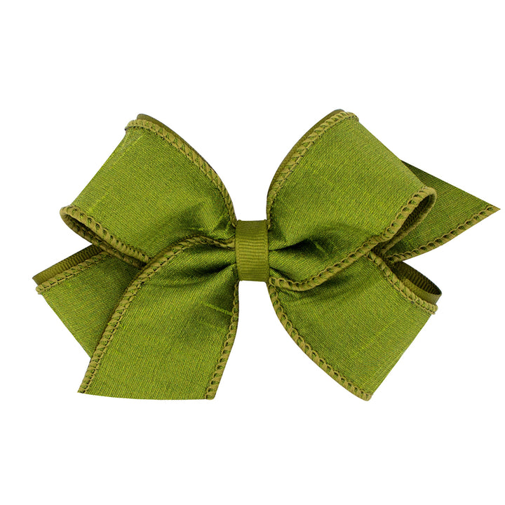 Wee Ones Juniper Jewel-Toned Dupioni Silk and Grosgrain Overlay Bow (2 Sizes)